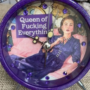 NON-WORKING “Queen of Fucking Everything” Clock